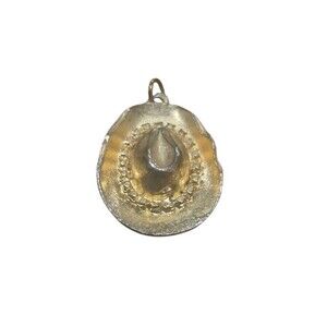 Vintage Cowboy Hat Pendant Gold Tone